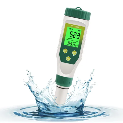 Miniatura 12 de Medidor de pH para agua 7 en 1 pH/TDS/EC/Sal/P.G/ORP/Temperatura, probador de pH digital retroiluminado impermeable LCD, medidor de TDS medidor EC