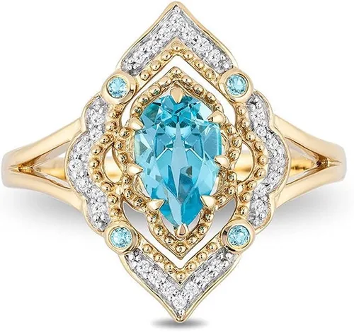 Miniatura 3 de Anillo solitario chapado en oro amarillo de 18 quilates con circonita cúbica y circonita cúbica para mujer, anillo de eternidad, anillo de promesa