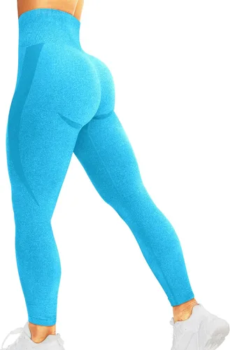 Miniatura 7 de HIGORUN - Leggings sin costuras para mujer, moldeadores, con diseño gráfico de sonrisas, de cintura alta, para el gimnasio, yoga o hacer ejercicio