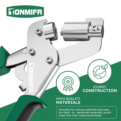Miniatura 3 de Kit de herramientas profesional con ojales de 3/8 pulgadas, prensa de ojales de metal resistente para tela, cuero, lonas, bricolaje y manualidades