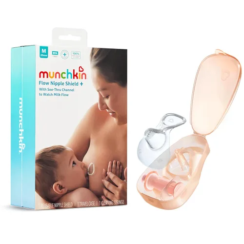 Munchkin® Protector de pezón Flow + con canal transparente para ver el flujo de leche, amamanta con confianza y cumple tus objetivos de lactancia,