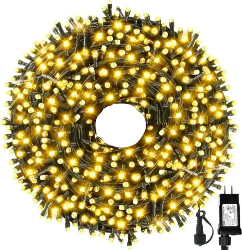 Miniatura 20 de MZD8391 300 luces LED rojas y verdes de 105 pies, luces de Navidad para interiores y exteriores, luces de árbol de Navidad, decoraciones de fiesta