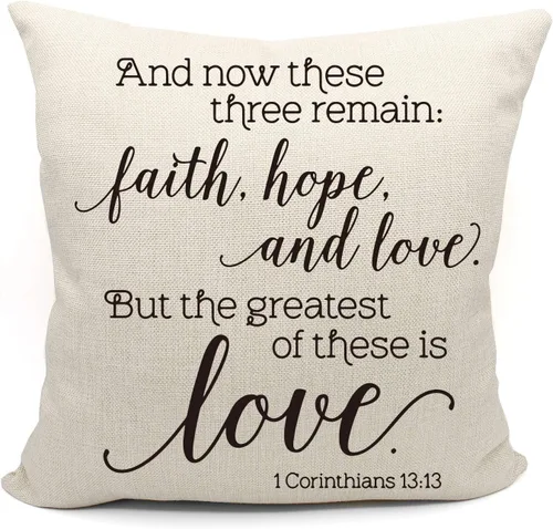 Mancheng-zi Fundas de almohada Faith Hope Love de 18 x 18 pulgadas, regalos de versículos bíblicos, regalos inspiradores para mujeres cristianas