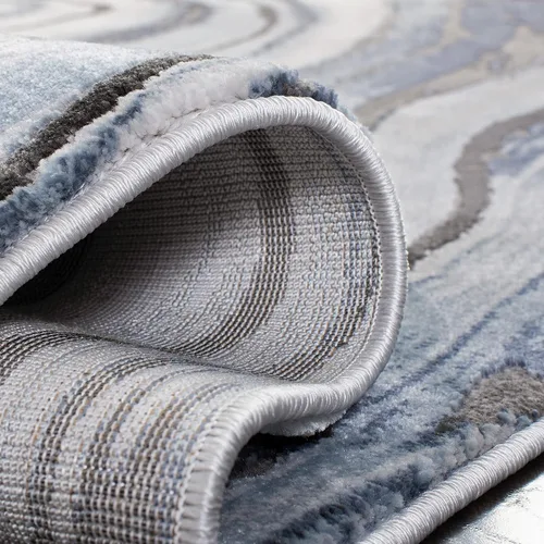 Miniatura 4 de SAFAVIEH Craft Collection - Alfombra decorativa, 2'3" x 4', azul y gris, diseño abstracto moderno, no desprende pelusa y de fácil cuidado, ideal