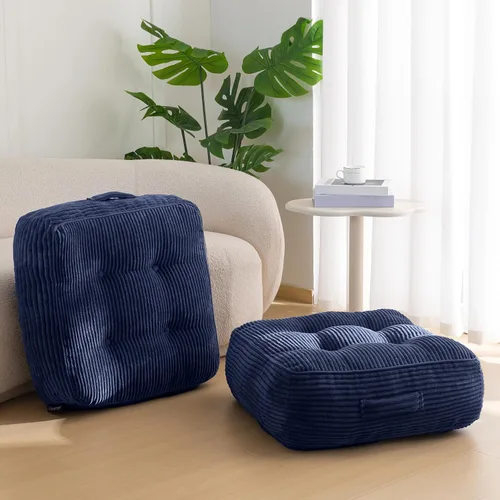 Miniatura 29 de HIGOGOGO Cojín de suelo para adultos, cojín de meditación, grande y redondo, funda de pana copetuda, para sala de estar o yoga, 22 x 22 pulgadas