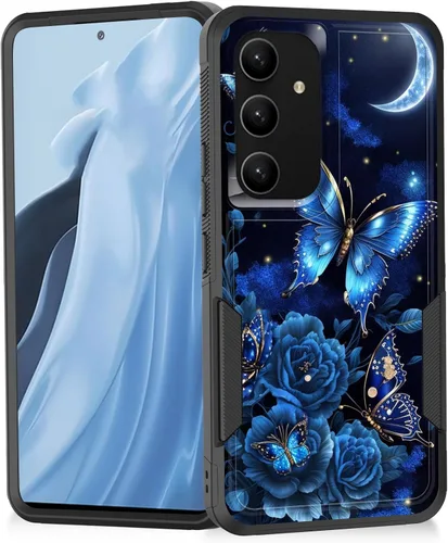 Miniatura 59 de Funda para Galaxy A14 5G, resistente de doble capa híbrida de policarbonato duro, goma suave, a prueba de golpes, funda protectora resistente