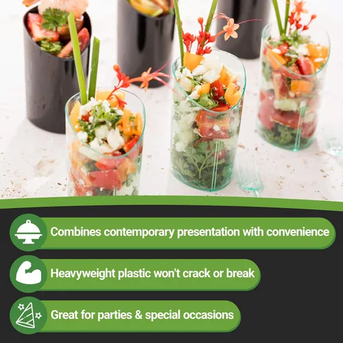 Miniatura 14 de Restaurantware Vasos de chupito de 3 onzas, 100 vasos de chupito redondos, con acabado Seagreen, vasos de chupito de plástico desechables para Verde