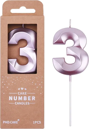 Miniatura 63 de PHD CAKE Velas de cumpleaños de 2 números de 7 cm de oro con diamantes, velas de número dorado, velas de número para pastel, celebración de fiesta