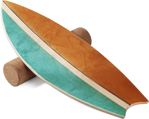 Miniatura 11 de Tabla de equilibrio para interiores, estilo surf, fitness en casa con rueda para ejercicio, entrenamiento atlético y deportes de tabla, divertido