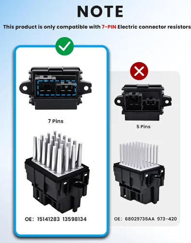 Miniatura 4 de Resistencia de motor soplador compatible con selectos Chevy Silverado Suburban Tahoe Camaro Equinox/GMC Sierra