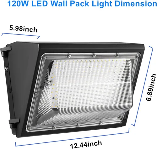 Miniatura 6 de Paquete de 4 lámparas LED de pared de 120 W del anochecer al amanecer, 15600LM 600-800W equivalente a HPS/HID, iluminación de seguridad al aire