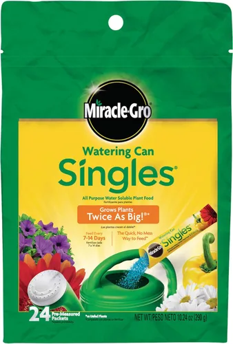 Miracle-Gro - Regadera individual para alimento vegetal soluble para plantas, incluye 24 paquetes premedidos