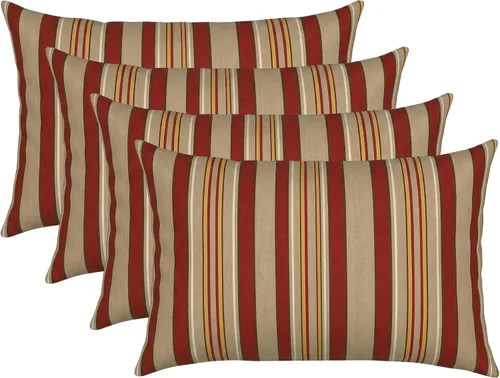 Miniatura 141 de RSH DECOR: Sunbrella - Juego de 4 almohadas lumbares, 20 x 12 pulgadas, tela de rendimiento resistente al agua y a la decoloración, fundas