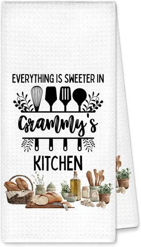 Toallas de cocina con regalos de Grammy de nietos, regalos para abuela, abuela, toalla de mano decorativa, toalla de cocina, toalla de té,