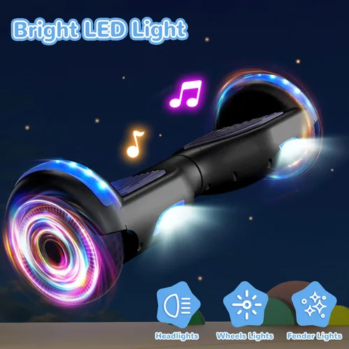 Miniatura 4 de SISIGAD Scooter, 6.5" Flash Wheels & Corlorful LED Lights, All for Girls Boys Kids Ages 6+ A-black