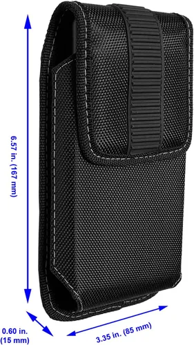 Miniatura 2 de Funda de nailon para teléfono celular T-Mobile REVVL 6 5G, REVVL 5G, REVVL 4+, Motorola Edge 2022, Moto G 5G, LG Velvet K52 K92 - Funda vertical