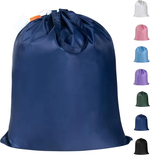 Miniatura 15 de Polecasa Bolsa de lavandería extra grande y resistente con asas duraderas y cierre de cordón, 28 x 36 pulgadas, bolsas de almacenamiento duraderas