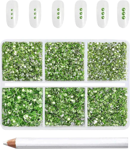 Miniatura 24 de Beadsland 7200 piezas de diamantes de imitación con parte trasera plana, gemas de cristal AB para uñas diamantes de imitación de cristal redondos