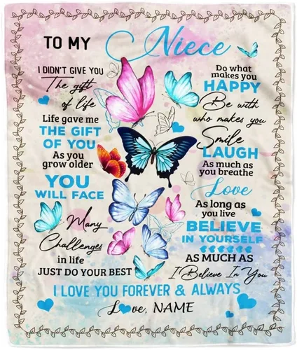 Miniatura 32 de Manta personalizada con texto en inglés «To My Niece», de Aunt Auntie Uncle Always Remember How Much I Love You Moon Butterfly Birthday Christmas