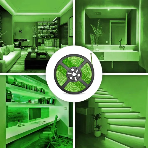 Miniatura 3 de Tiras de luces LED verdes de 32.8 pies, impermeables IP65 SMD2835 regulables 600 LEDs 12V cortables para gabinete, automóvil, bar, dormitorio