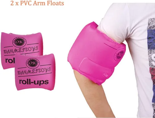 Miniatura 2 de Topsung Bandas inflables para brazos, mangas de flotación, alas de agua, flotadores de brazo de natación para adultos y niños Rosa