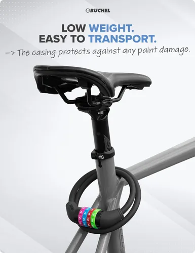 Miniatura 5 de Büchel Cable de bloqueo de bicicleta para niños, colorido y sin llave, asegura la bicicleta de tu hijo, accesorio de bicicleta fácil de usar