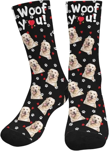 Miniatura 41 de Artsadd Calcetines personalizados para mujeres y hombres, amantes de los perros y gatos, regalos divertidos unisex personalizados