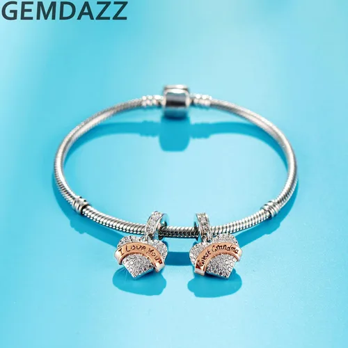 Miniatura 3 de GEMDAZZ Abalorio de plata de ley 925 para madre, padre, hija, hijo, hermana, nana, esposa, marido, abuela, amiga, madrina, hija, ahijada, cuentas
