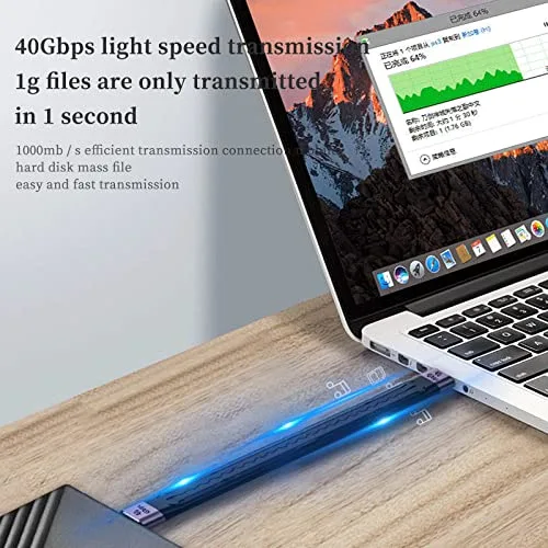 Miniatura 3 de APEXSUN Cable USB C corto, USB C a C de 0.4 pies, cable flexible compatible con Thunderbolt 4/3, USB4, PD 100 W, carga rápida, video 8K