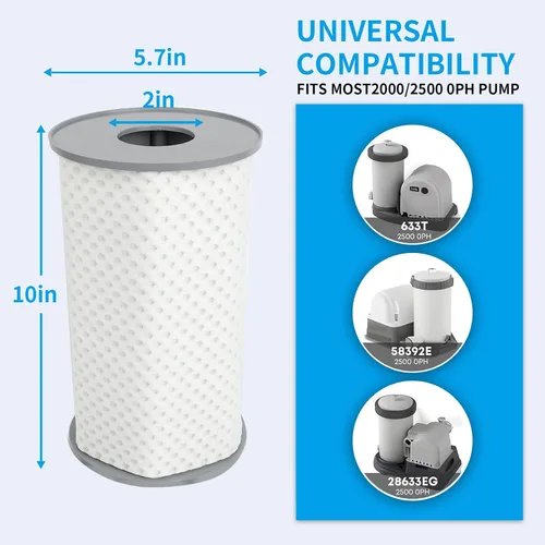Miniatura 3 de Filtro de piscina tipo B: reutilizable, filtro de piscina sobre el suelo, cartucho de filtro de piscina tipo B, se adapta a la mayoría de bombas