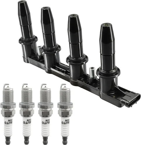 Paquete de Bobina de Encendido UF620 25186687 y Juego de Bujías de Iridio de 4 Unidades Compatible con Chevrolet Sonic 2012-2018 Aveo Aveo5
