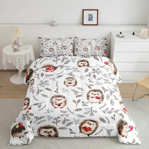 Miniatura 13 de Erosebridal Juego de ropa de cama de pingüinos de dibujos animados, tamaño matrimonial, juego de edredón de pingüinos lindos y divertidos, juego
