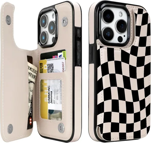 Miniatura 50 de uCOLOR Funda compatible con iPhone 15 de 6.1 pulgadas con ranura para tarjetero, función atril, doble cierre magnético y bloqueo RFID, funda de 6.1