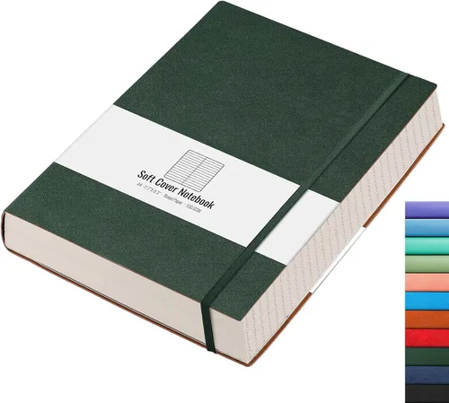 Miniatura 24 de AHGXG Cuaderno rayado – 320 páginas numeradas grande B5 grueso diario universitario rayado, papel rayado grueso de 100gsm, tapa blanda de piel Azul