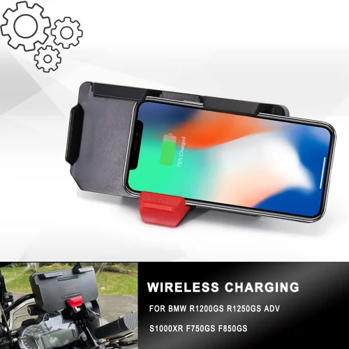 Miniatura 2 de Soporte de teléfono para motocicleta R1200GS, soporte para teléfono móvil con puertos de carga USB duales para R1200GS F800GS ADV F700GS R1250GS