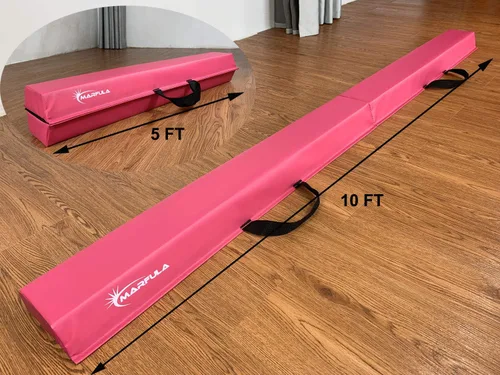 Miniatura 2 de MARFULA Balance Beam - Equipo de gimnasia de suelo plegable para niños, base antideslizante - de 6 a 10 pies para uso en gimnasio en casa