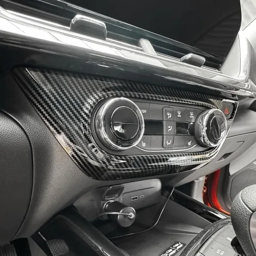 Miniatura 6 de YOUTOOCAR Cubierta de panel de botón de CA compatible con accesorios Chevrolet Trax 2024-2026 (patrón de fibra de carbono)