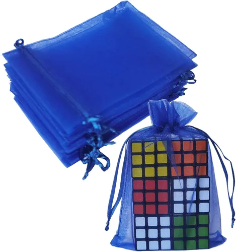 Miniatura 34 de Juego de 50 bolsas de organza de regalo con cordón azul aguamarina de 4 x 6 pulgadas para baby shower, Navidad, boda, recuerdos de fiesta, despedida