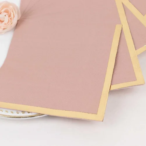 Miniatura 54 de Efavormart 50 Pack Servilletas de papel para fiestas de 2 capas suaves verde oliva con borde dorado de oro, servilletas para cenas, cócteles