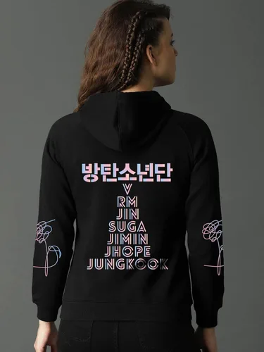 Miniatura 6 de Yuxrytue Sudadera con capucha para mujer y niña, Bangtan Boys K-POP de Jungkook Suga Jin V sin botones con cordón