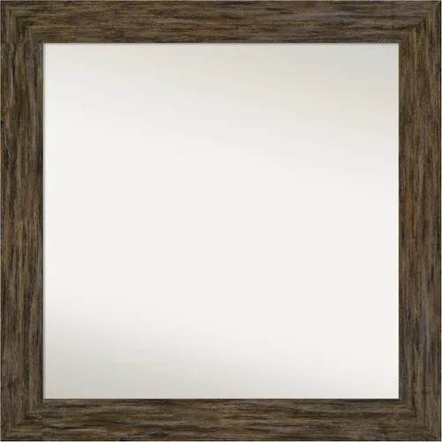 Miniatura 105 de Amanti Art Espejo personalizado, espejo de baño marrón Fencepost, espejo de pared o espejo de tocador de baño sobre el fregadero (27 x 27 pulgadas)