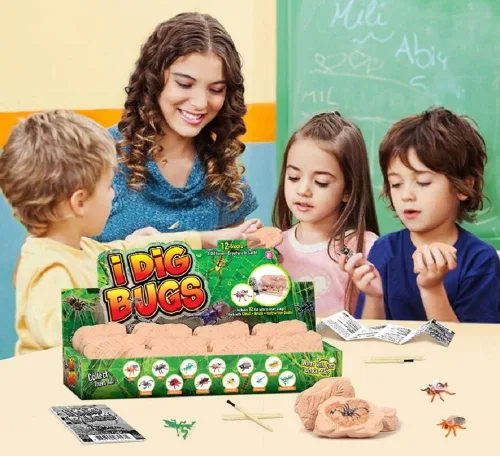 Miniatura 5 de TRADE Kit de excavación de fósiles Big Bug – Juguetes educativos y científicos STEM – Excava 12 insectos reales, hormiga, escorpión, dama