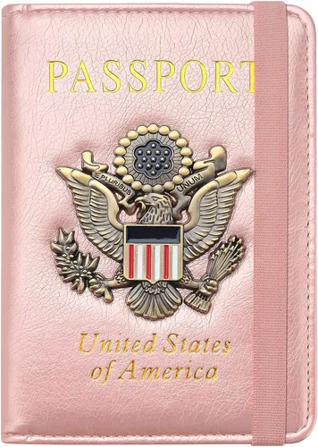 Miniatura 11 de Funda para pasaporte de alta calidad para viajes, con bloqueo RFID, delgada, duradera y apta para viajes, cartera para pasaporte mantiene tus
