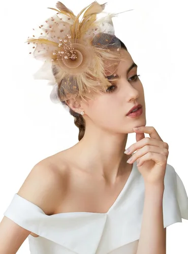 BABEYOND Fascinator Hats for Women Tea Party Hat Kentucky Fascinators Headband Derby Hats Wedding Flower Feathers Hair Clip