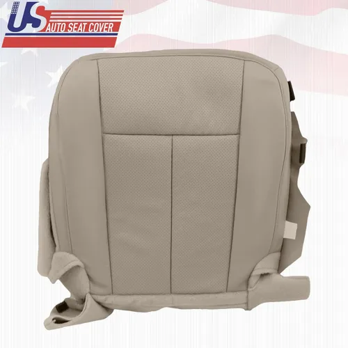 Miniatura 3 de 2009 2010 para Ford Expedition XLT Driver Bottom Cubierta de asiento de cuero perforada gris