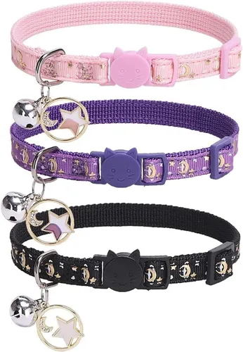 Miniatura 12 de PUPTECK Collar de gato con campanas, collar de gatito ajustable para niñas y niños pequeños, cachorro, conejito, bonito accesorio de disfraz