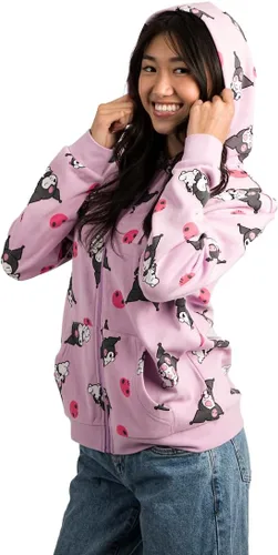 Miniatura 4 de Bioworld Kuromi AOP Print - Sudadera con capucha y cremallera para adulto