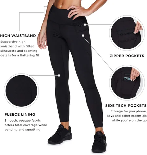 Miniatura 9 de RBX Active - Leggings de entrenamiento deportivo para mujer con forro polar longitud completa para correr yoga