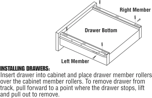 Miniatura 6 de Kit de deslizamiento de cajón Prime-Line R 7211 – Reemplaza el hardware de la pista del cajón – Diseño de cierre automático – Se adapta a la mayoría