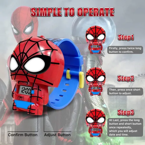 Miniatura 5 de Reloj de superhéroe para niños reloj digital para niños y niñas fácil de leer bonito reloj de pulsera de dibujos animados regalo para vacaciones